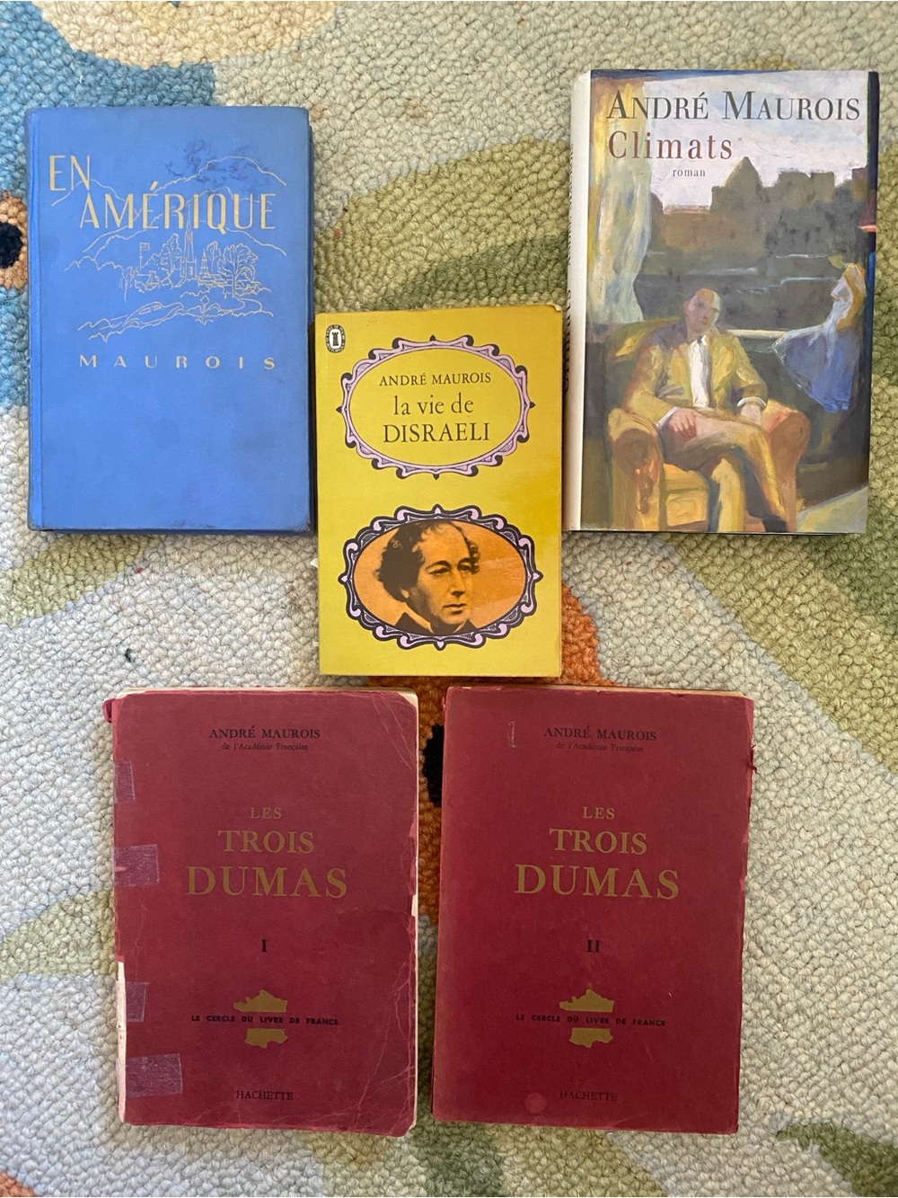 André Maurois - 5 French Language Books - 2 Hardcovers - 3 Paperbacks/Softcovers